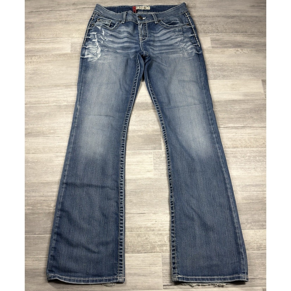 BKE Culture Women's Light Wash Blue Bootcut Denim Jeans Size 30 x 35.5 Stretch